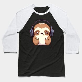 Sloth headphones Baseball T-Shirt